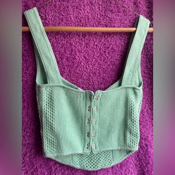 Urban Outfitters Light Green V-Neck Sweater - Picture 3 of 4